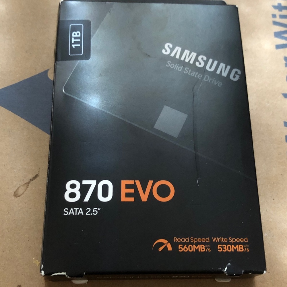 Samsung 870 EVO 1TB SSD in Black with Orange Accents